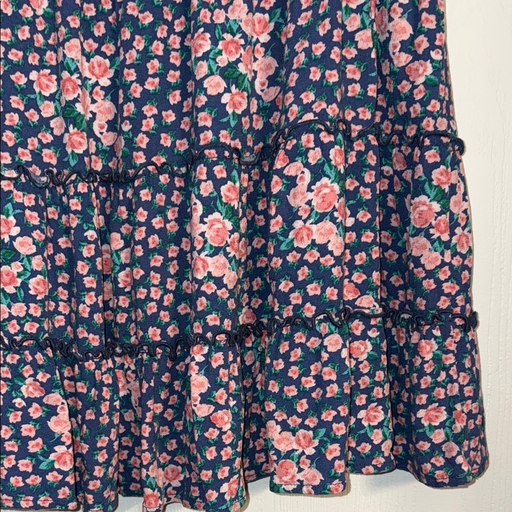 American Eagle Outfitters Navy and Pink Floral Mini Skirt - Picture 5 of 7